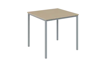 JPT 80 Jídelní stůl 800 x 800 mm, deska bříza irská / podnož stříbrná